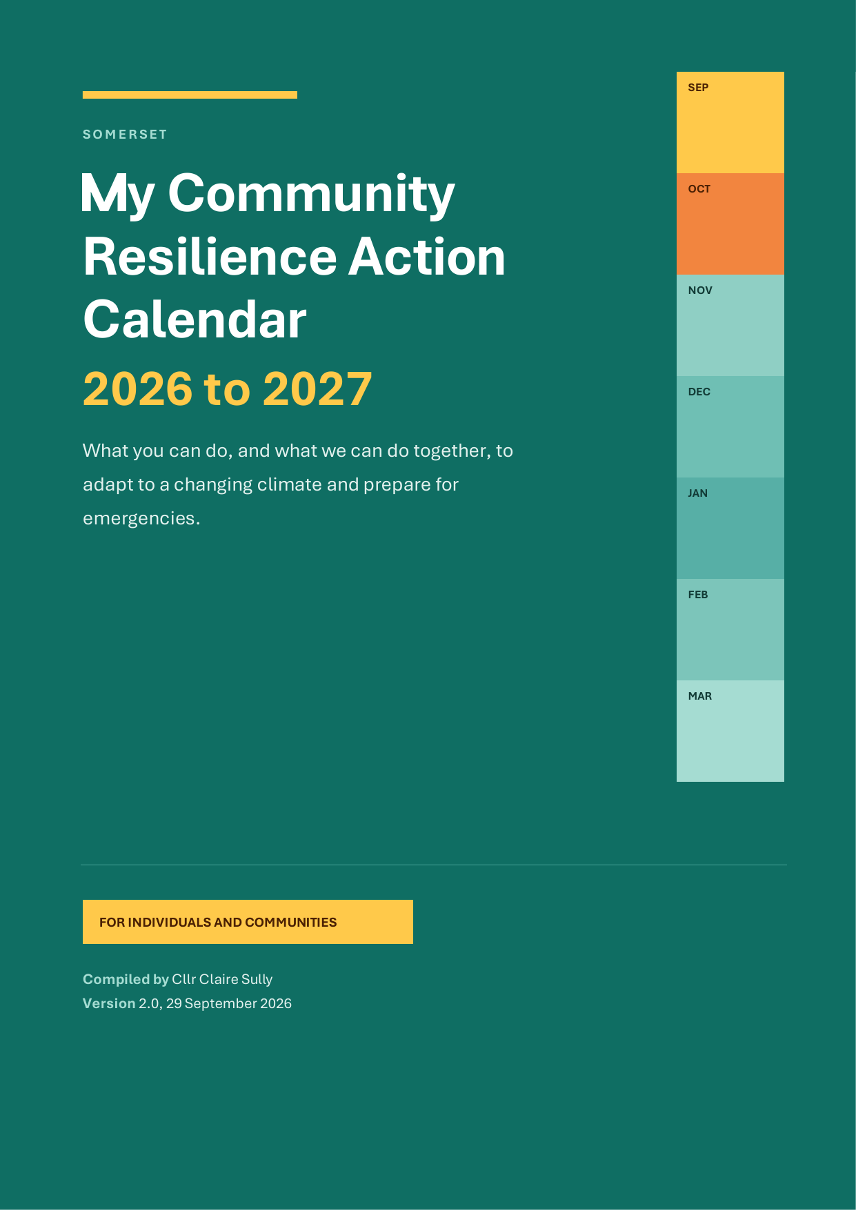 Cover of the example community resilience calendar